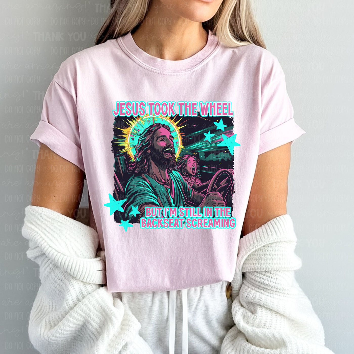 Jesus Took The Wheel (Pink/Blue)
