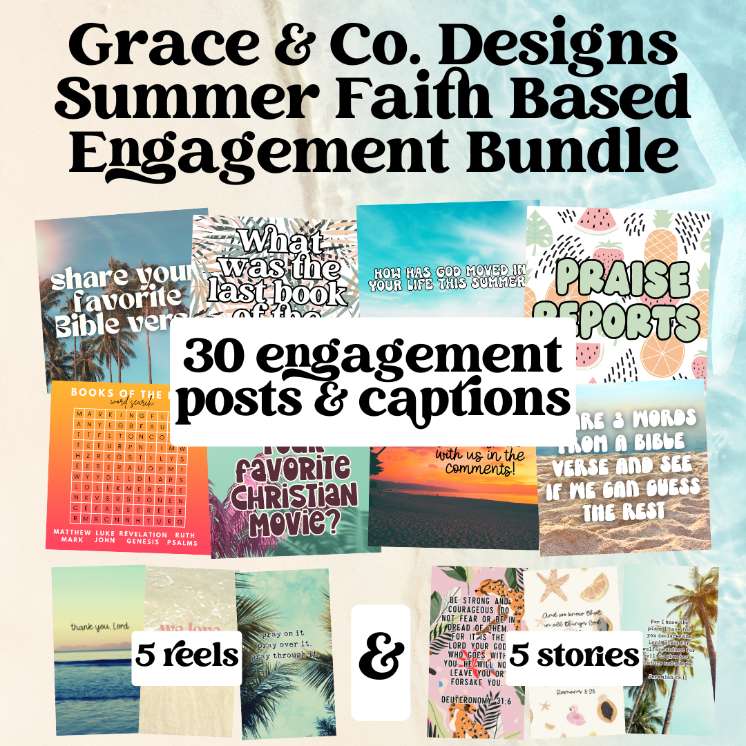 Elevate Your Social Media with Our Faith Summer Engagement Bundle!