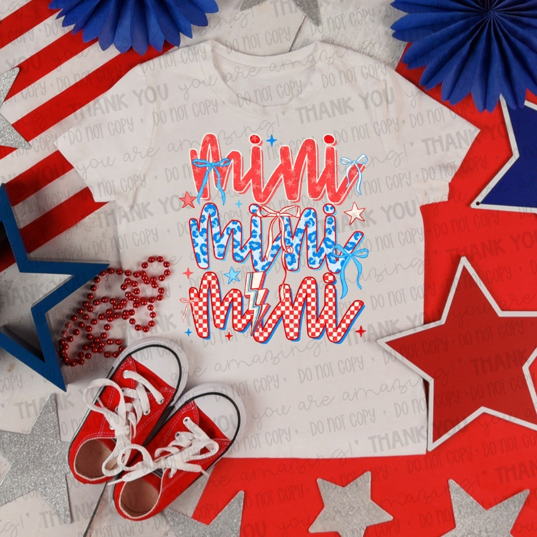 Mini Stacked Red White Blue