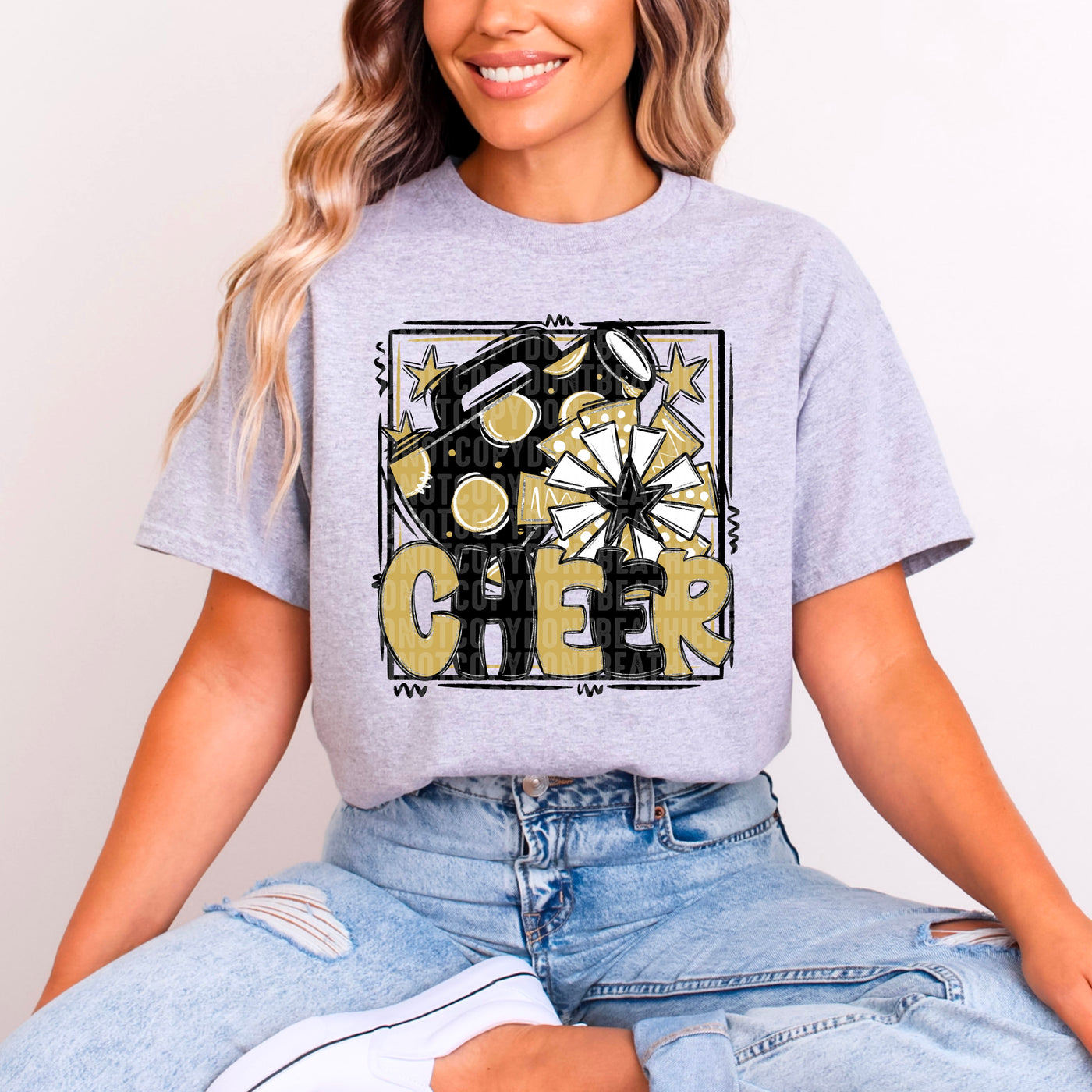 Cheer - Black & Gold - w/ Frame