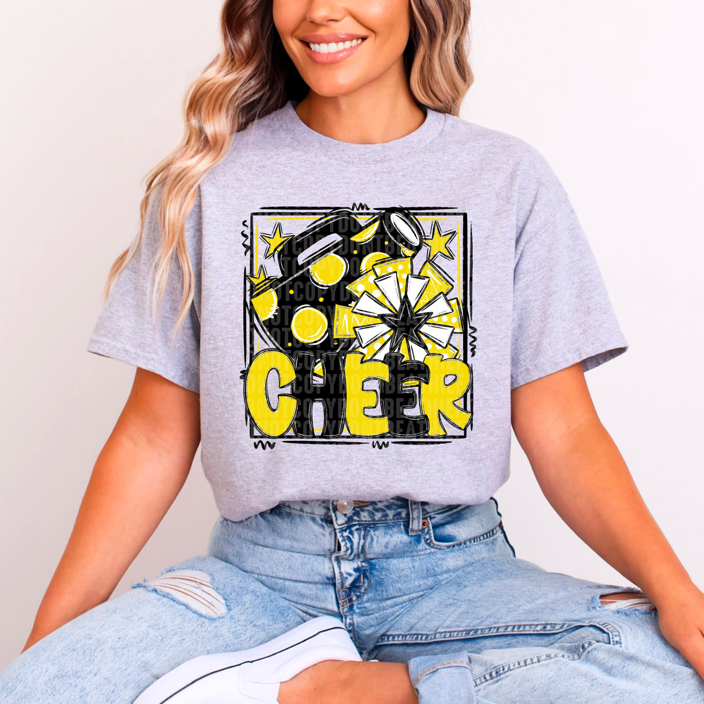 Cheer - Black & Yellow - w/ Frame