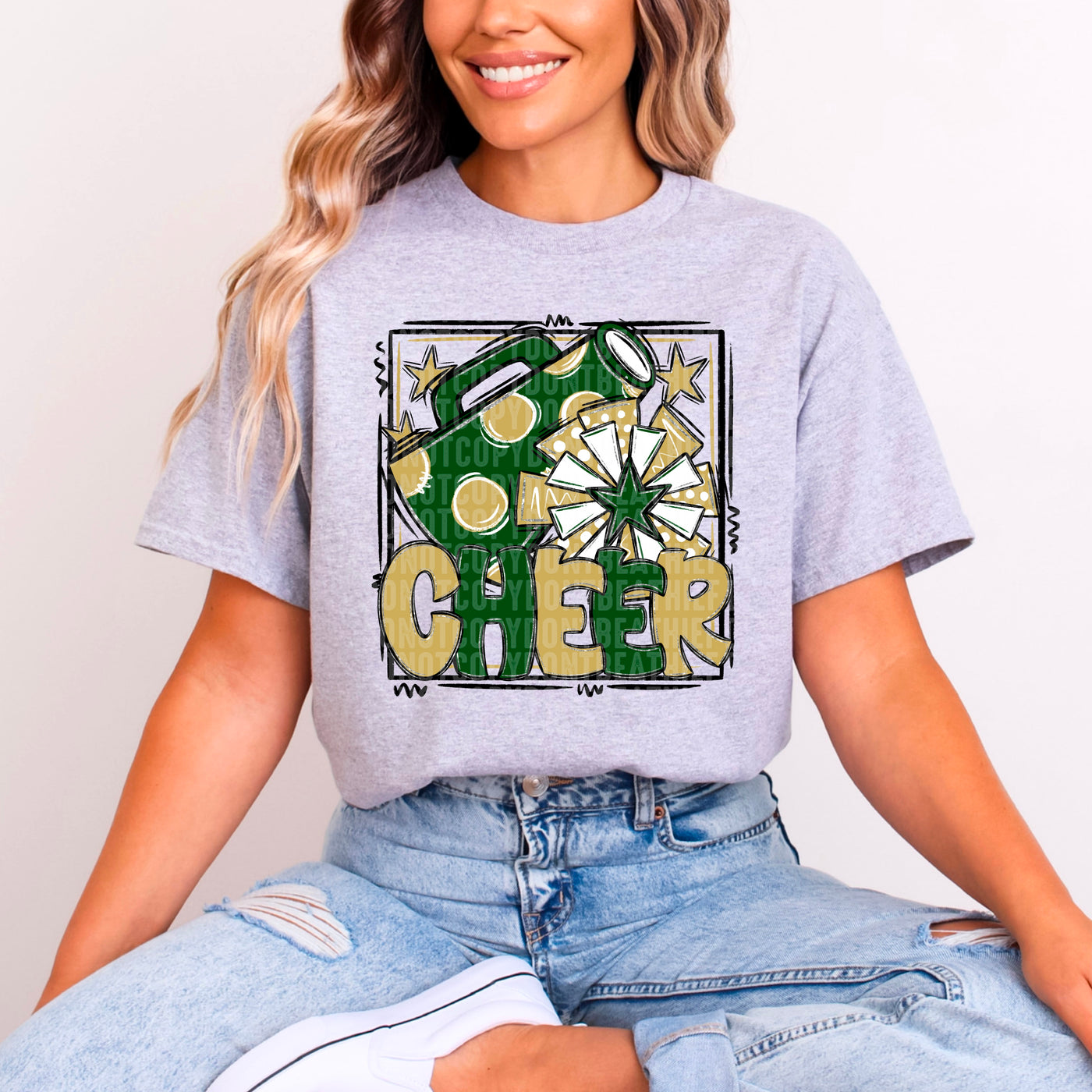 Cheer -Green & Gold - w/ Frame