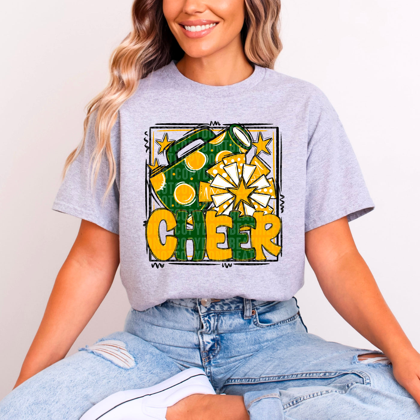 Cheer - Green & Yellow - w/ Frame