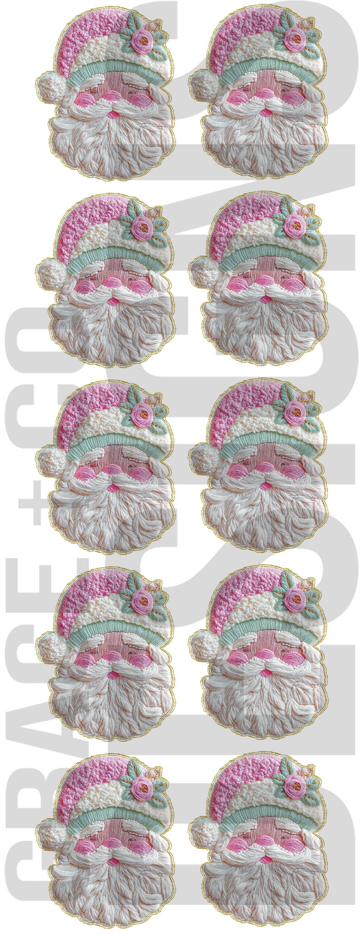 French Knot Santa - Pre-made Gang Sheet