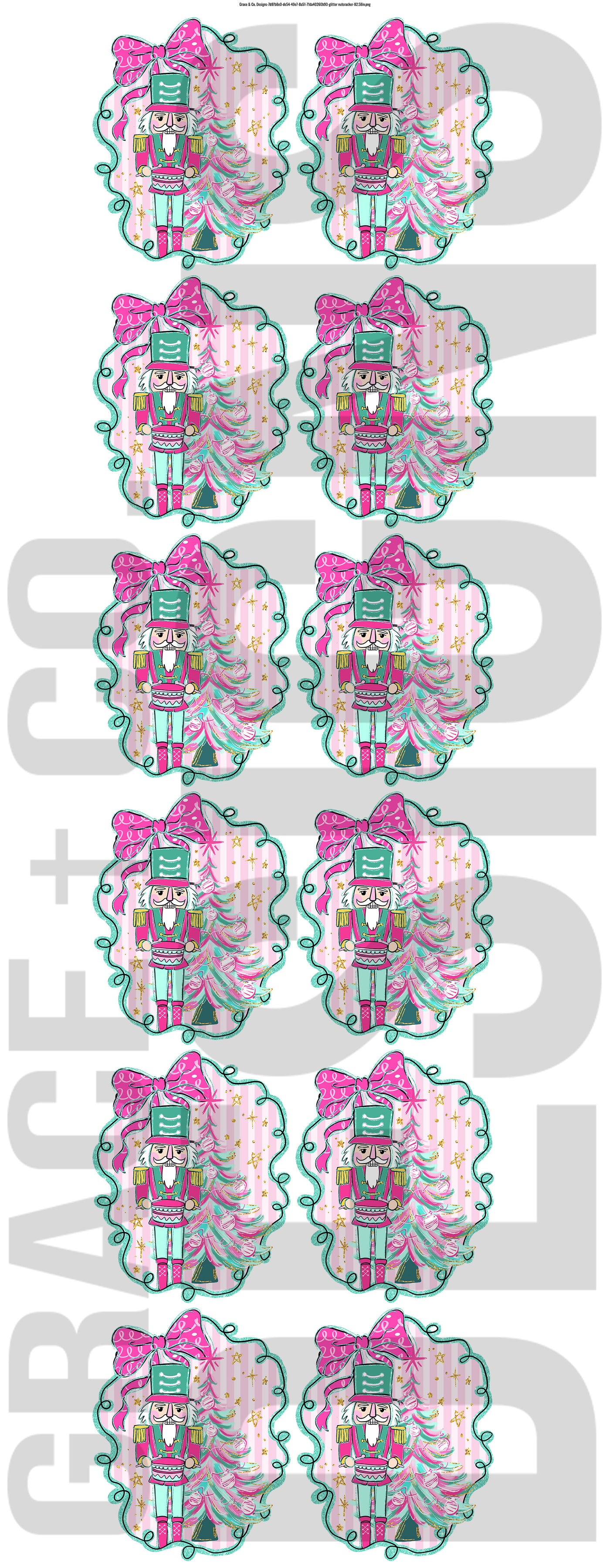 Glitter Nutcracker - Pre-made gang sheet