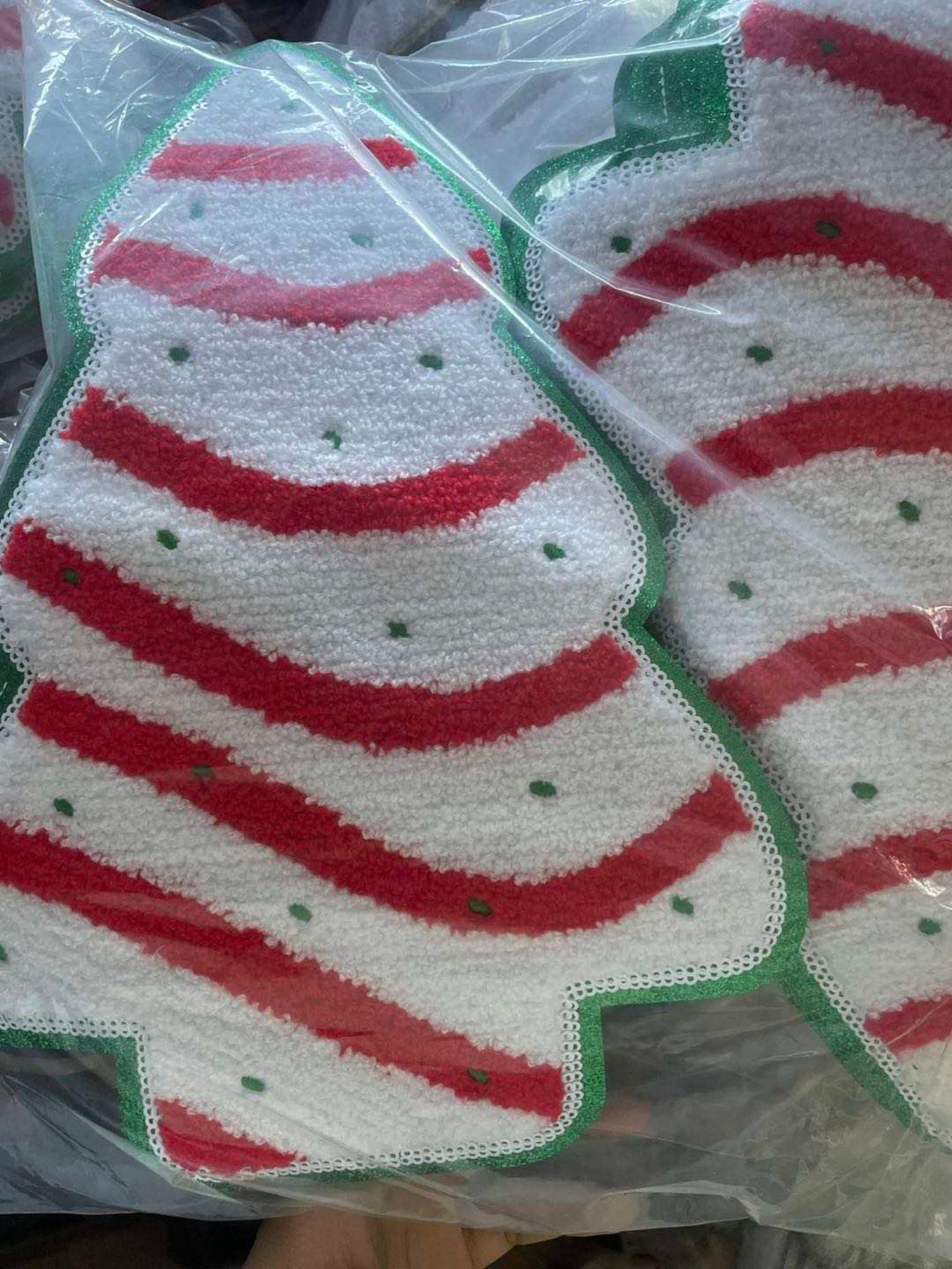 White Christmas Tree Chenille Patch