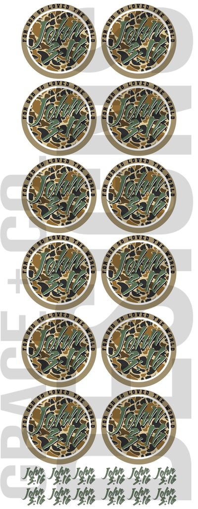 John 3:16 Camo - Pre-made Gang sheet