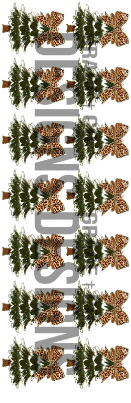 Leopard Bow Christmas Tree - PRE-MADE GANG SHEET