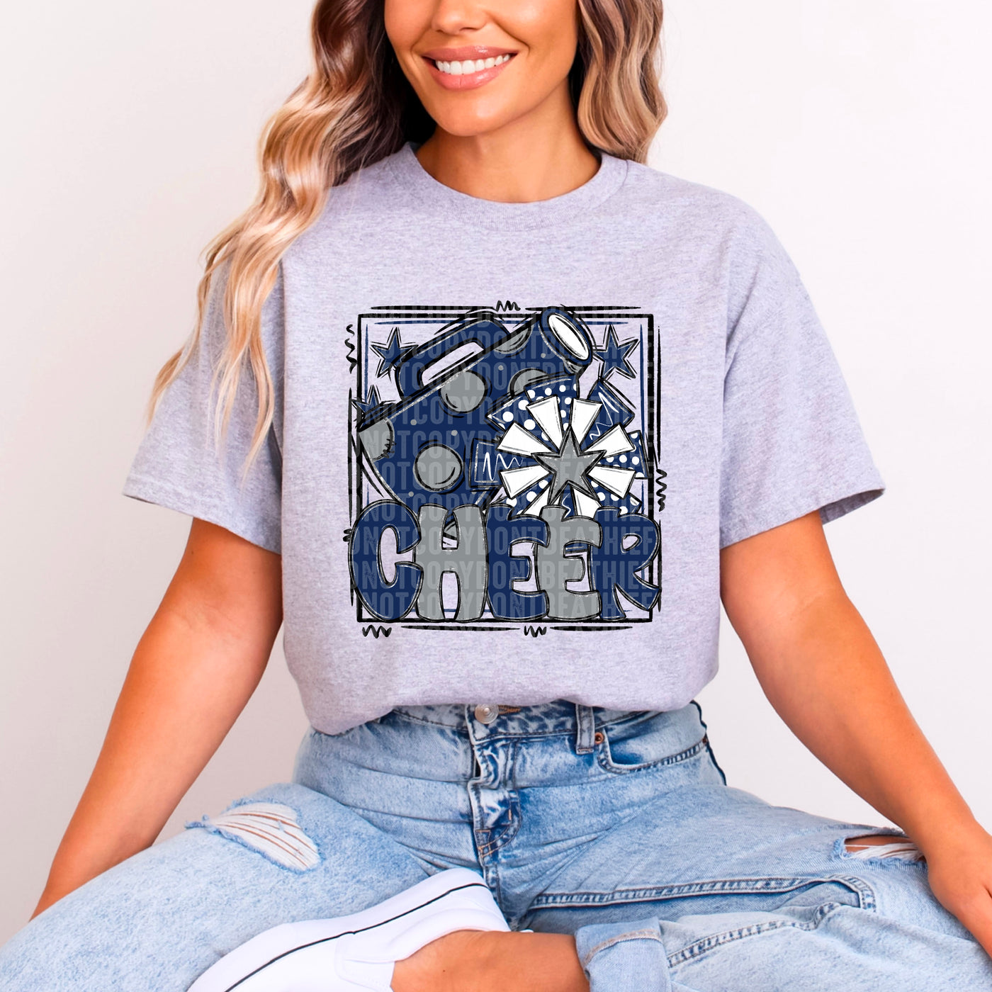 Cheer - Navy & Gray - w/ Frame