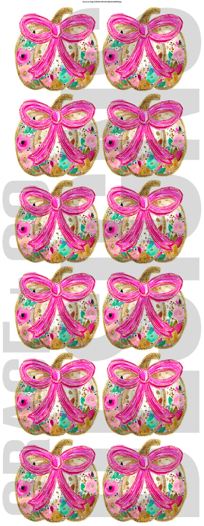 Glitter Bow Pumpkin - Pre-made Gang Sheet