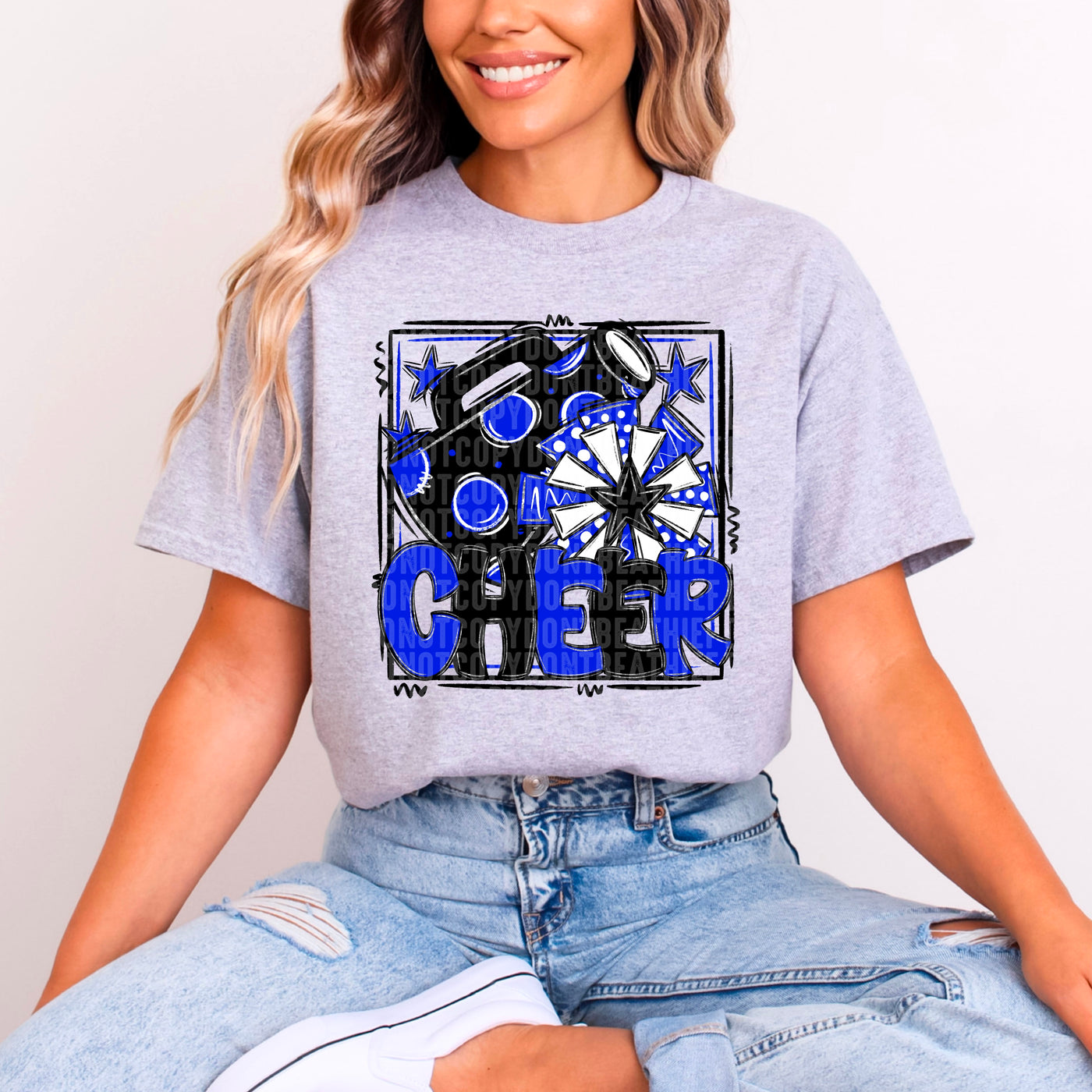 Cheer - Black & Blue - w/ Frame