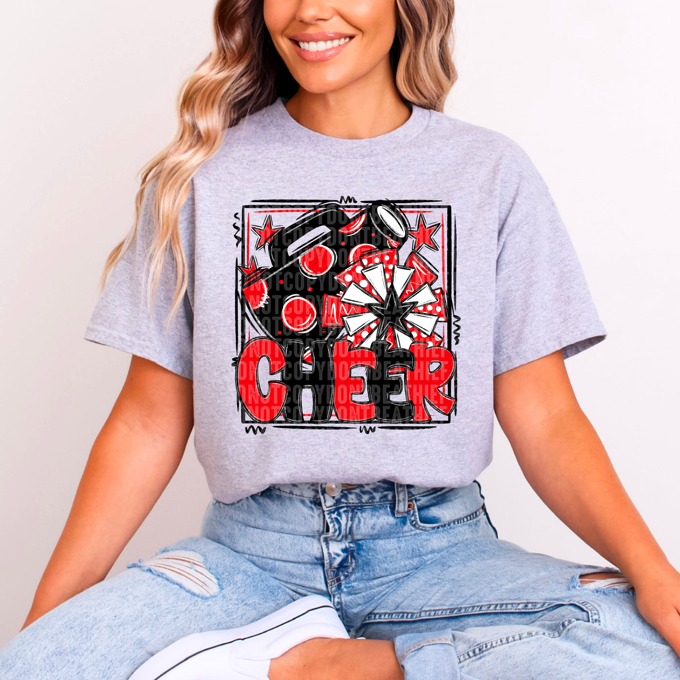 Cheer - Red & Black - w/ Frame