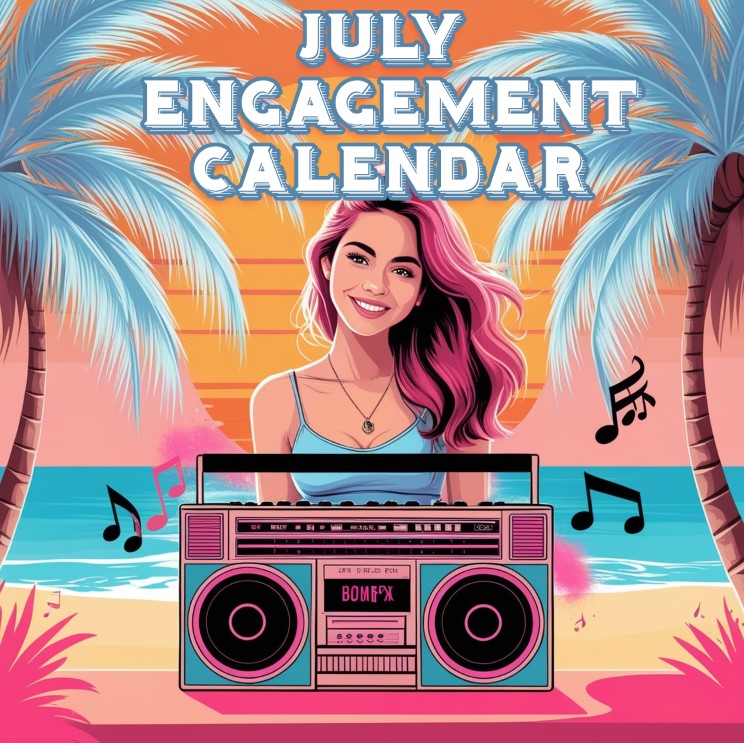 Summer-Themed July Engagement Calendar