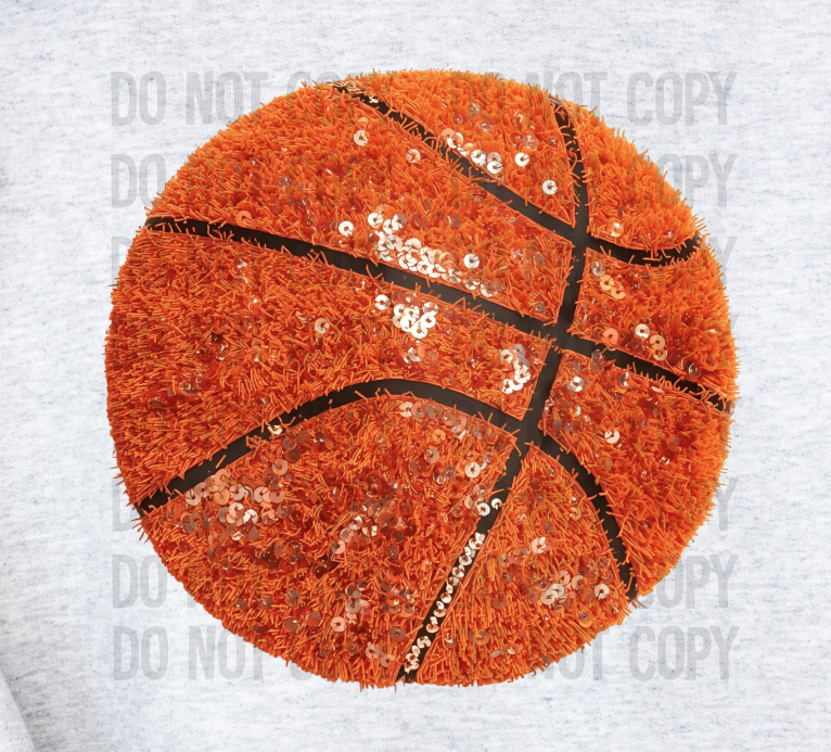Faux Glitter Yarn Basketball