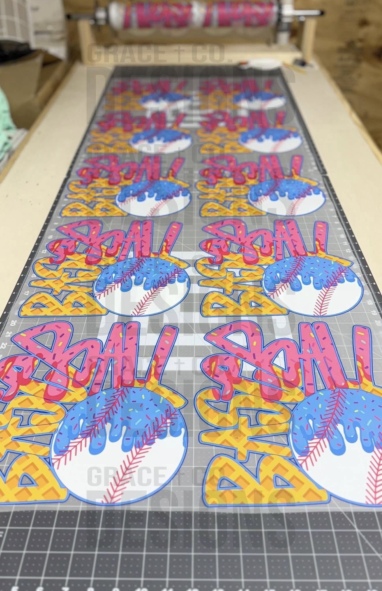 Baseball Ice Cream Drip - PREMADE GANG SHEET
