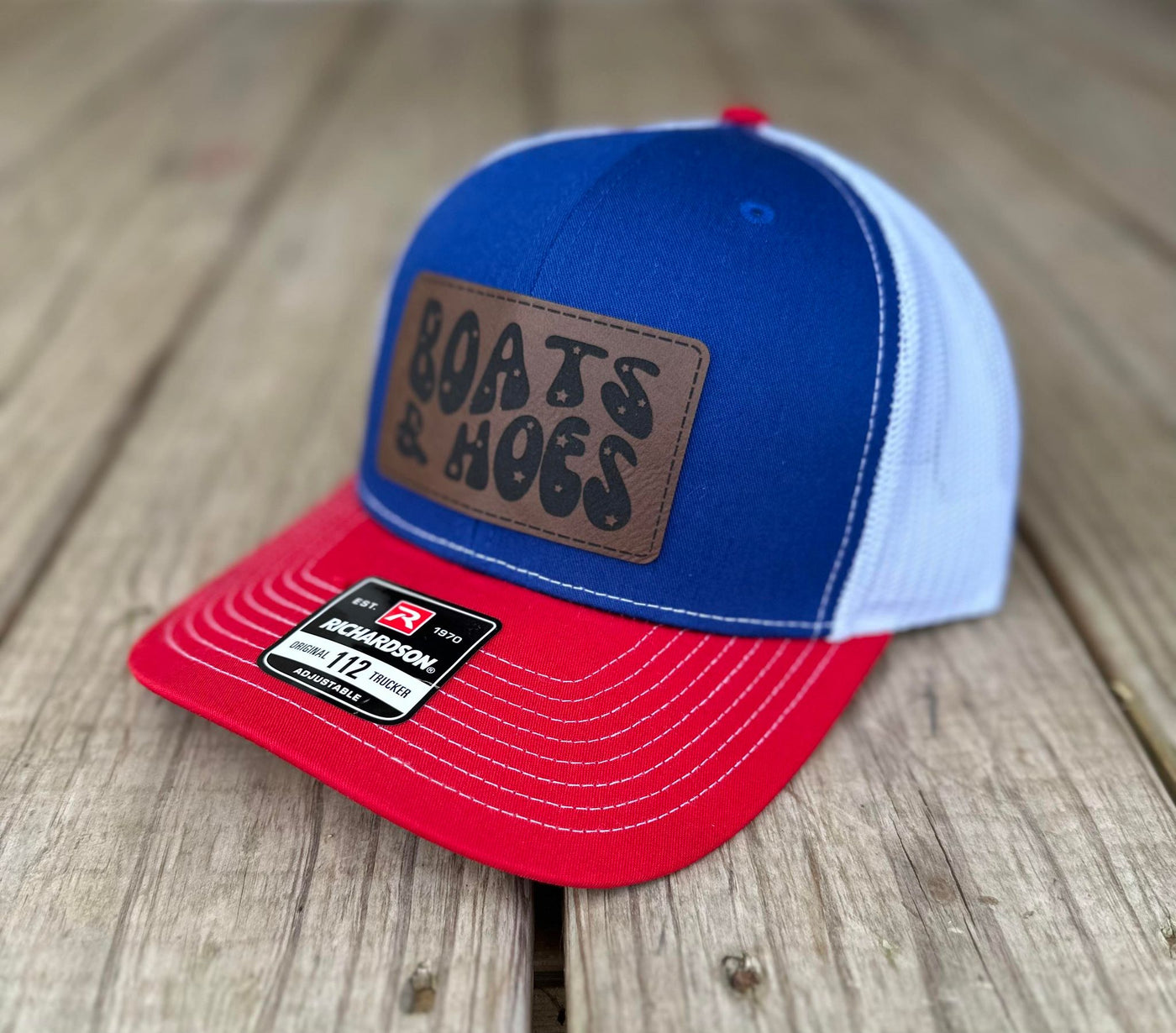 Red White Blue Boats Hoes Patch Hat