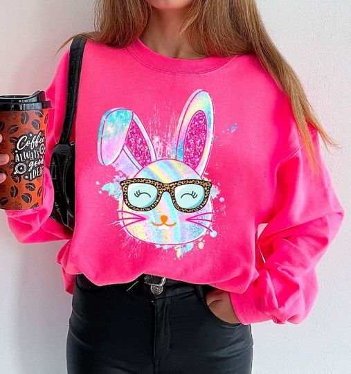 Paint splatter bunny with glasses - RTS 2/26