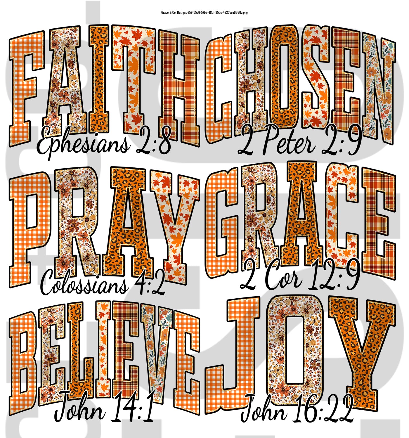 Fall Faith Pre-Made Gang Sheet