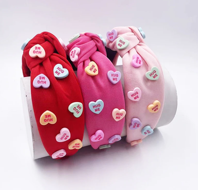 (Ships Jan 8th) - Valentine's Hearts Headbands