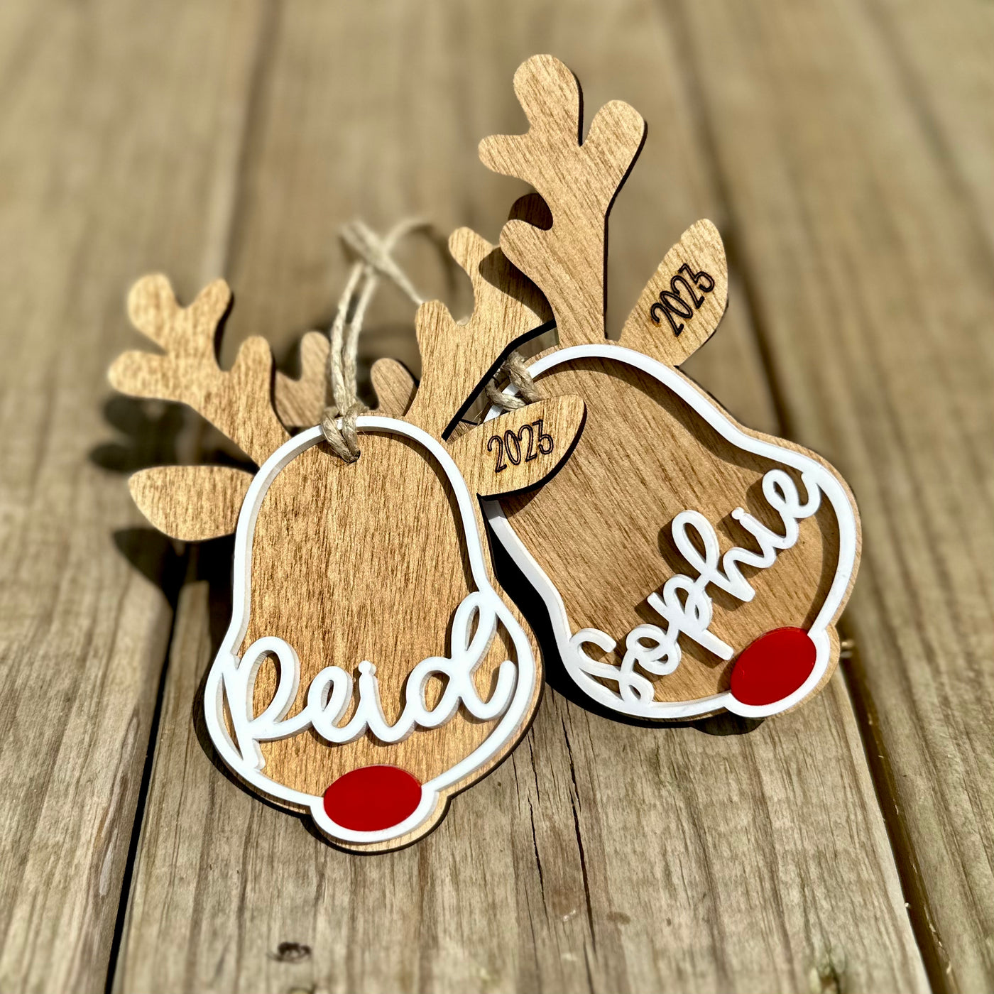 Santa’s Reindeer Rudolph Custom Name Ornament