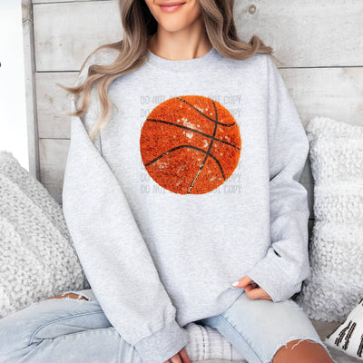 Faux Glitter Yarn Basketball