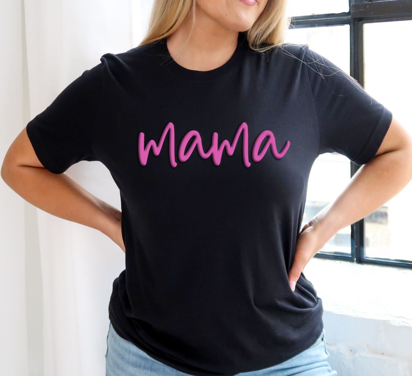 Mama Script Puff- PINK