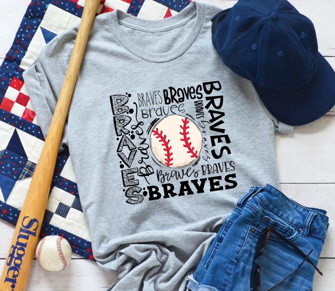 Braves Baseball Typography - Grace & Co. Designs 