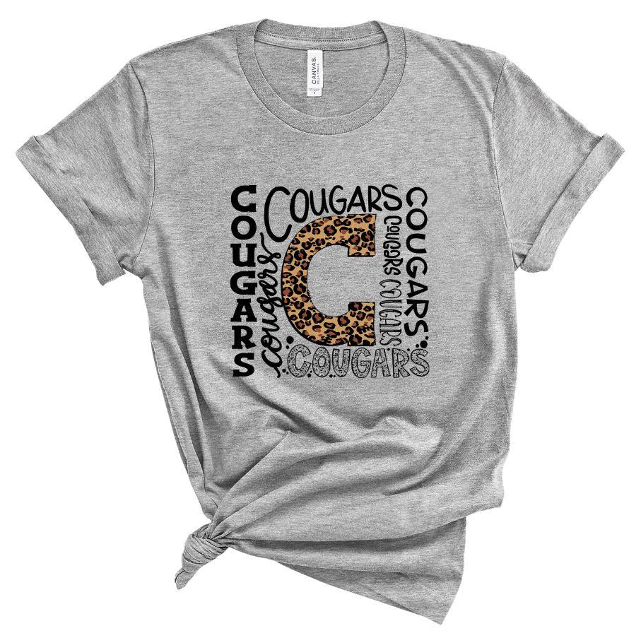 Cougars Leopard Typography - Grace & Co. Designs 