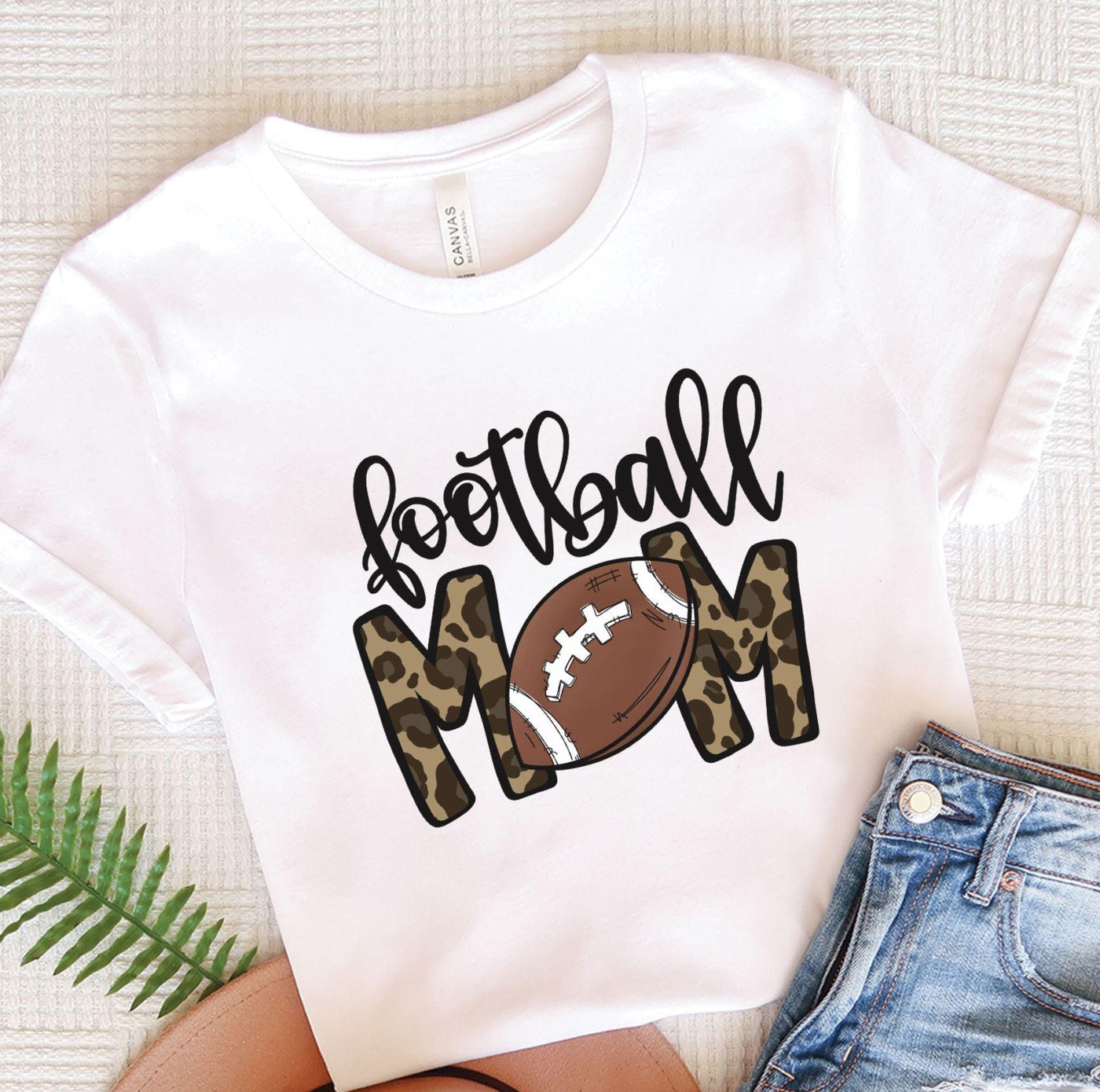 Football Mom Leopard Football - Grace & Co. Designs 