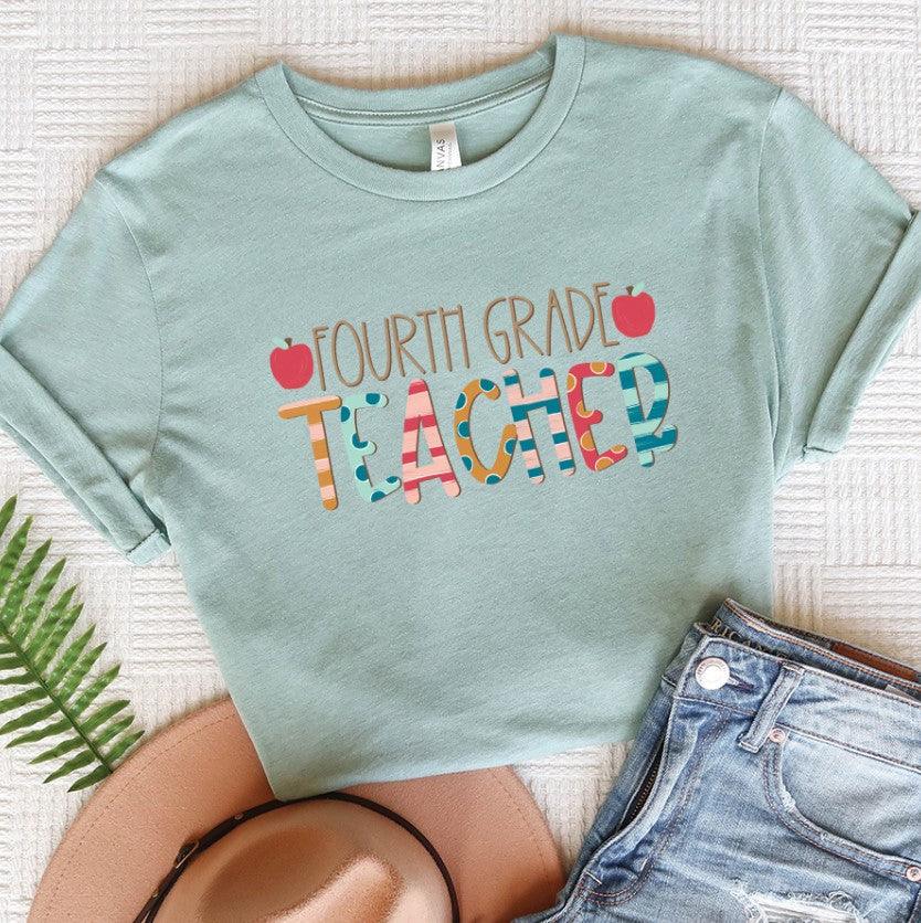 Fourth Grade Colorful Teacher - Grace & Co. Designs 