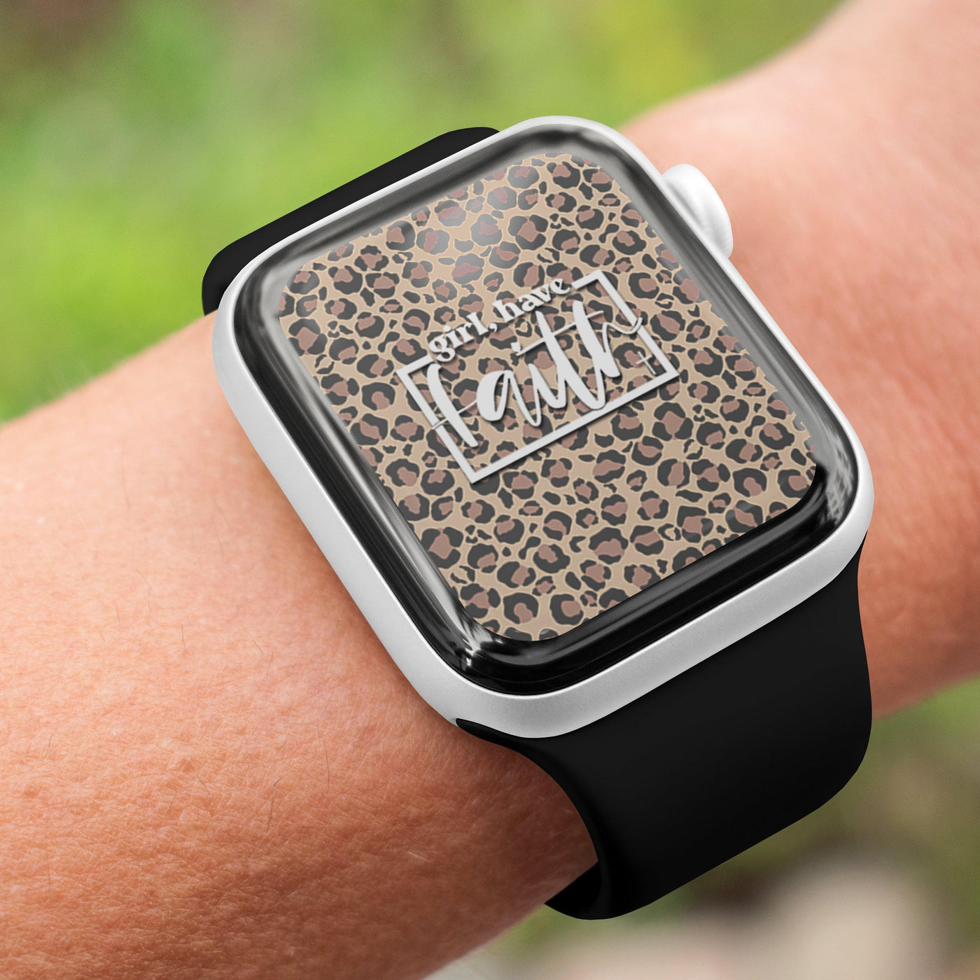 Girl, Have Faith Leopard - Watch Wallpaper - Grace & Co. Designs 