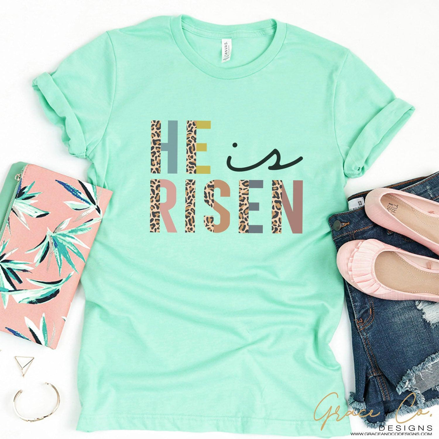 He is Risen Half Leopard - Grace & Co. Designs 