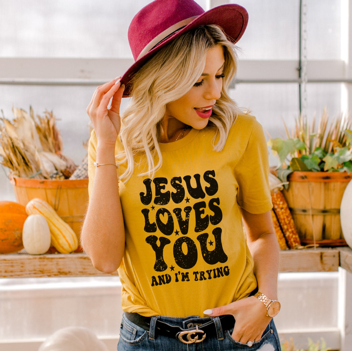 Jesus loves you and I'm trying