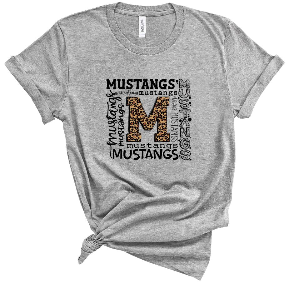 Mustangs Leopard Typography