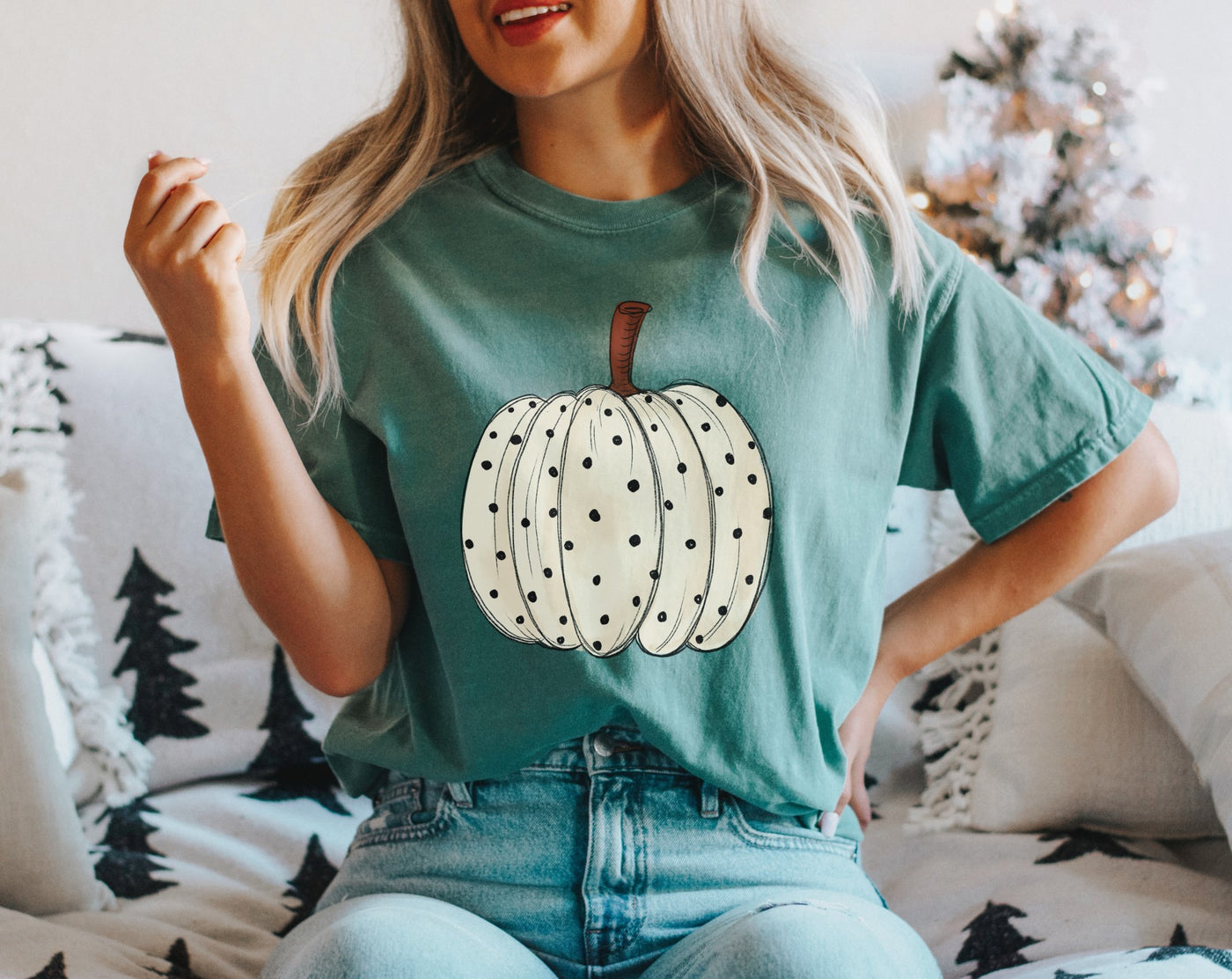 White Polka Dot Pumpkin