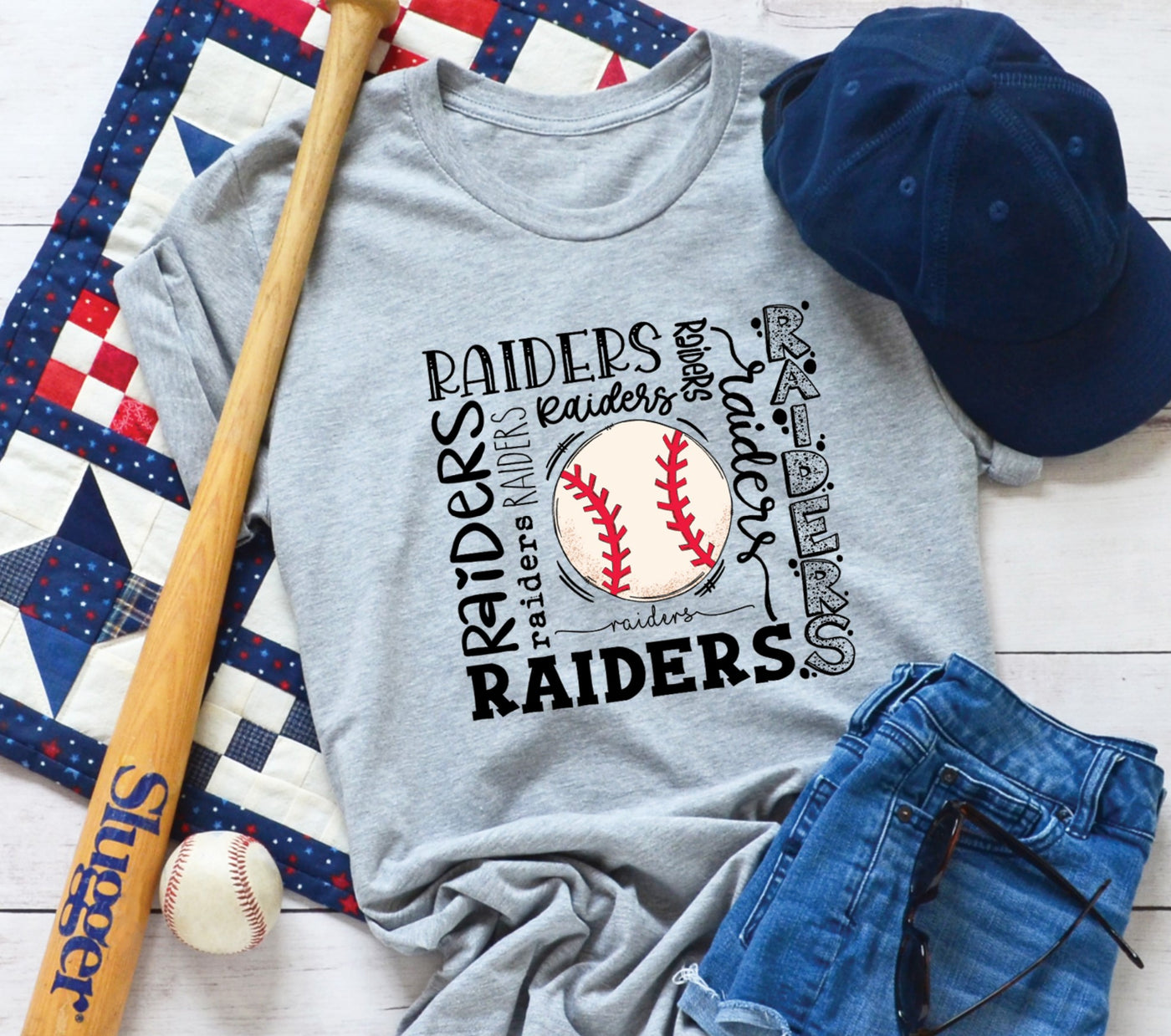 Raiders Baseball Typography