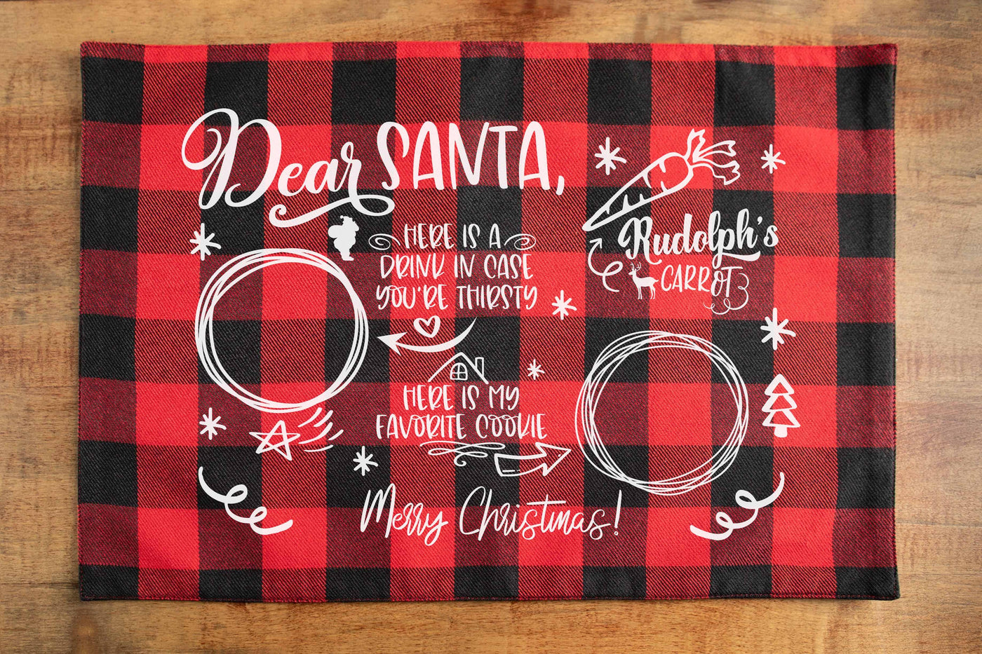 Dear Santa Cookies & Milk Placemat - Grace & Co. Designs 