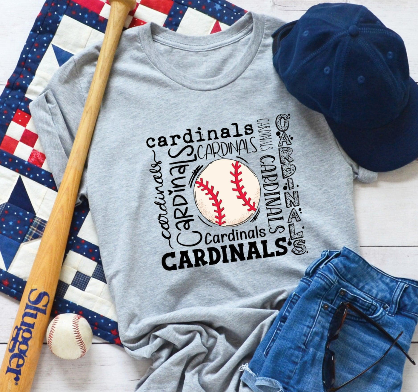 Cardinals Baseball Typography - Grace & Co. Designs 