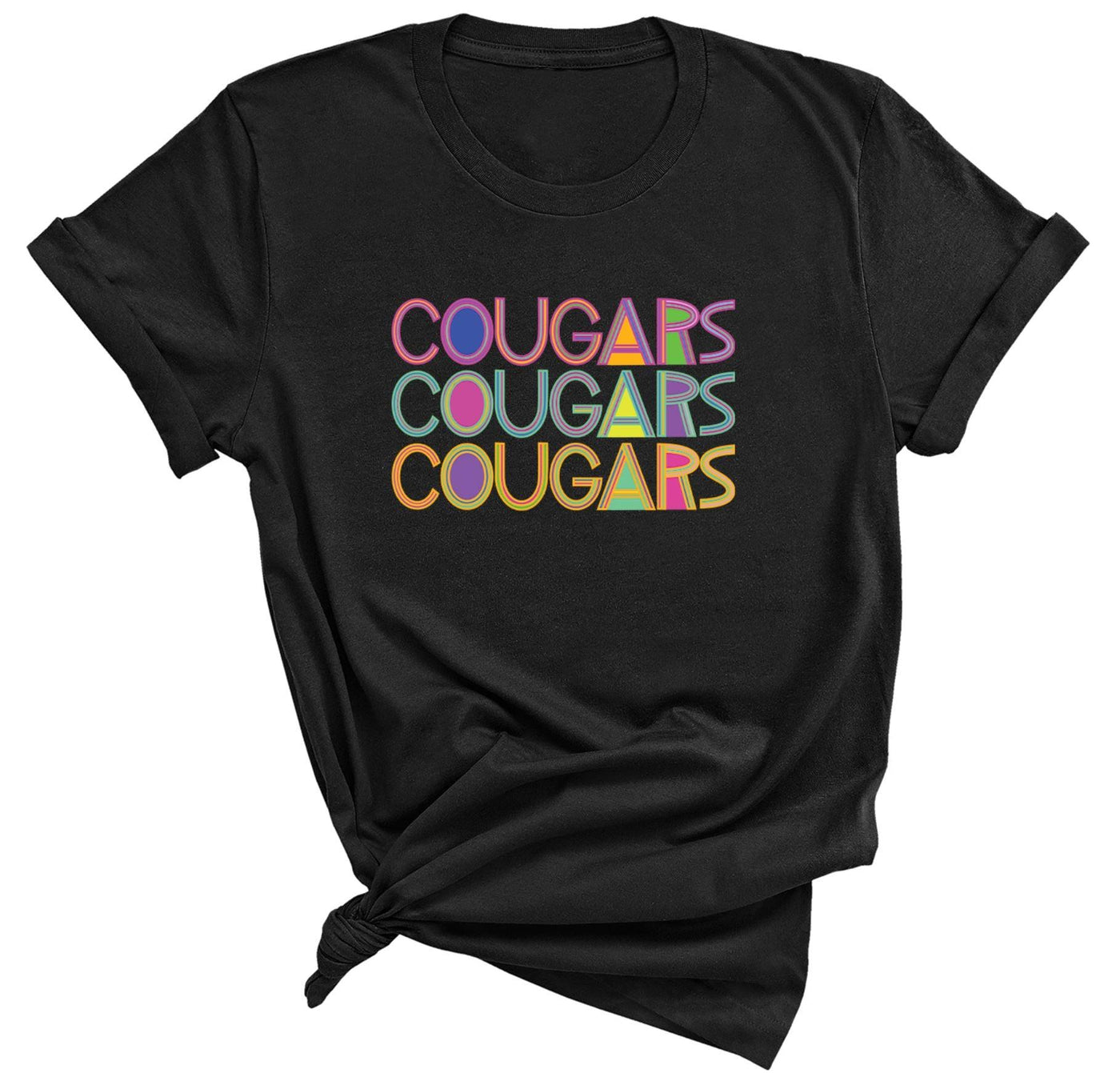 Cougars Neon Retro Mascot - Grace & Co. Designs 