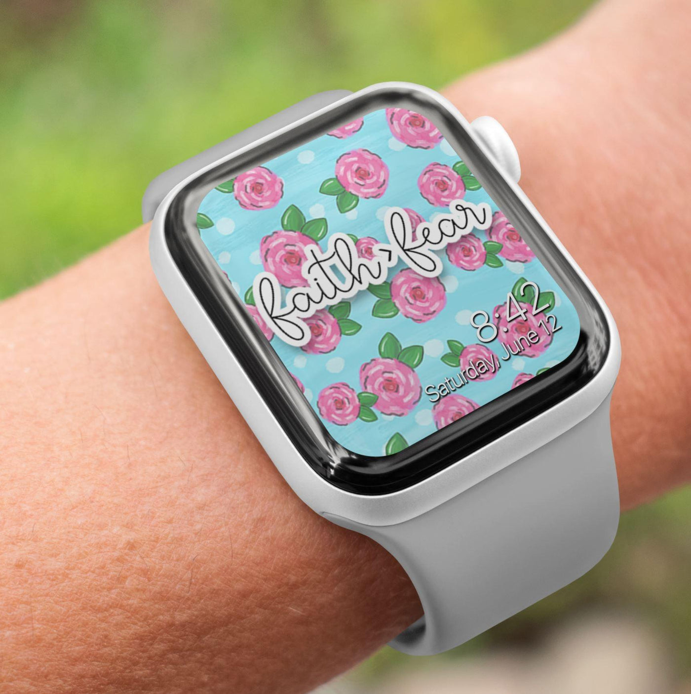 Faith > Fear Floral - Watch Wallpaper - Grace & Co. Designs 