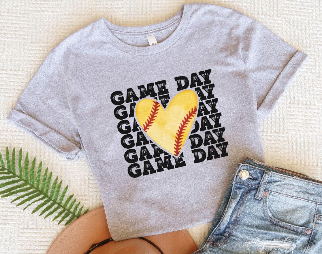 Gameday Softball Heart - Grace & Co. Designs 