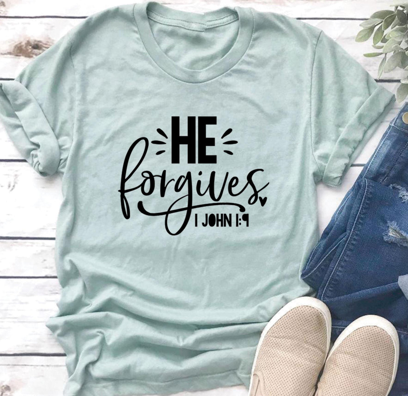 He Forgives - 1 John 1:9 - Grace & Co. Designs 
