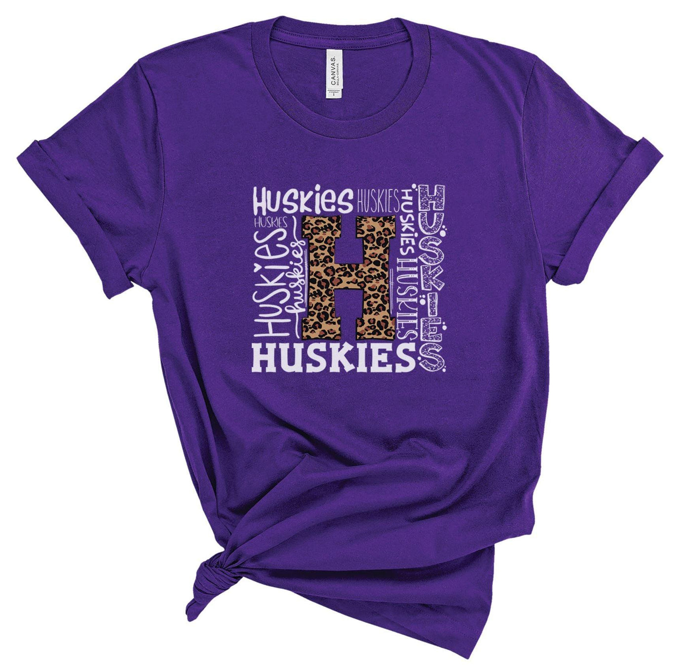 Huskies Leopard Typography - Grace & Co. Designs 