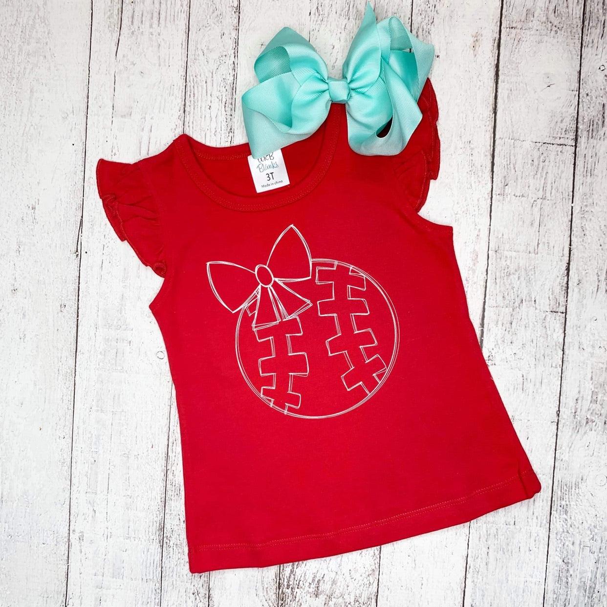 Baseball Bow Sketch - Youth - Grace & Co. Designs 
