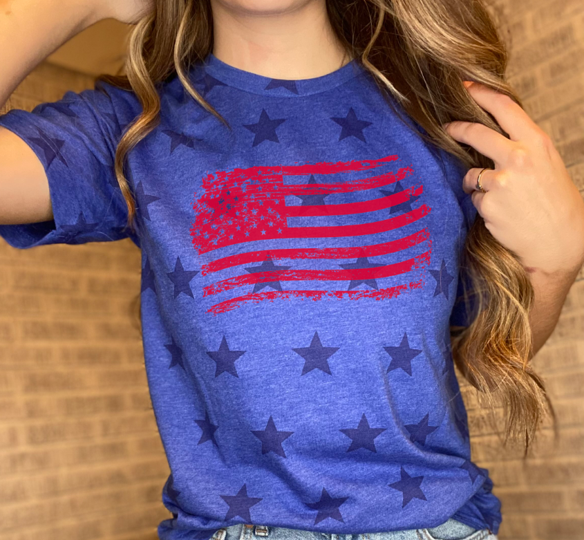Red Unisex Distressed USA Flag