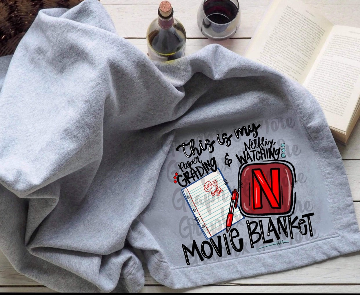 This is my paper grading movie watching blanket
