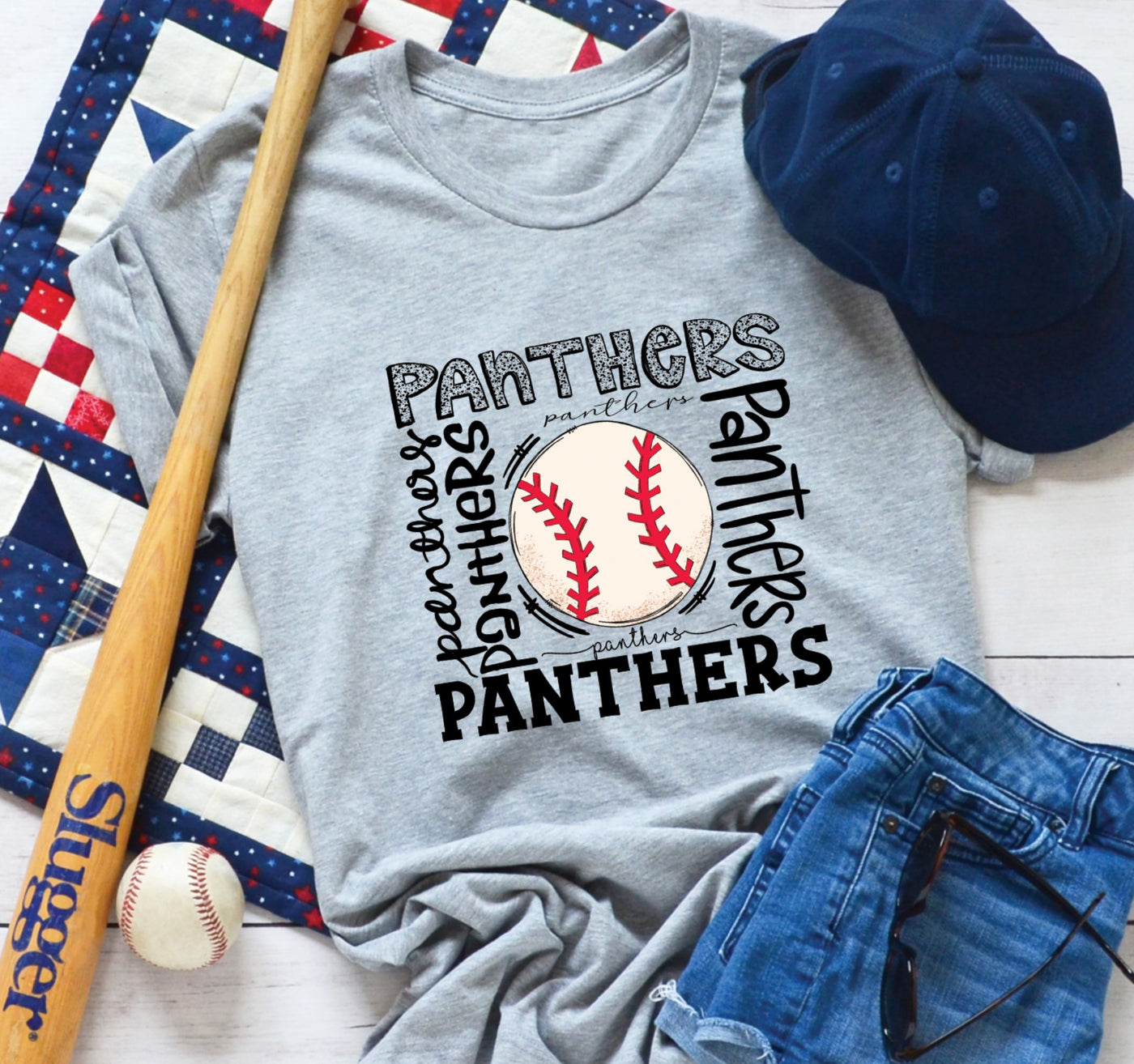 Panthers Baseball Typography