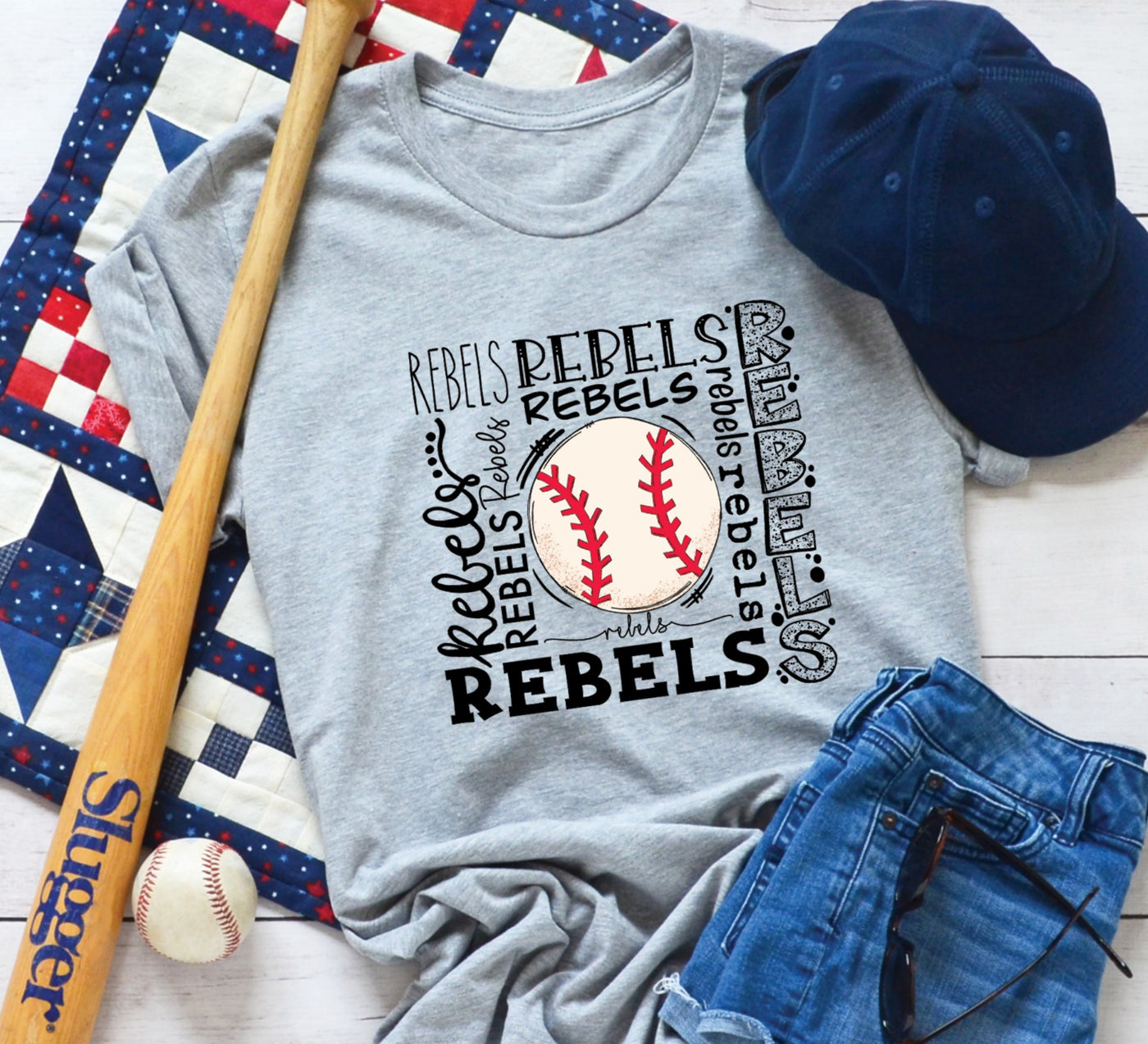Rebels Baseball Typography