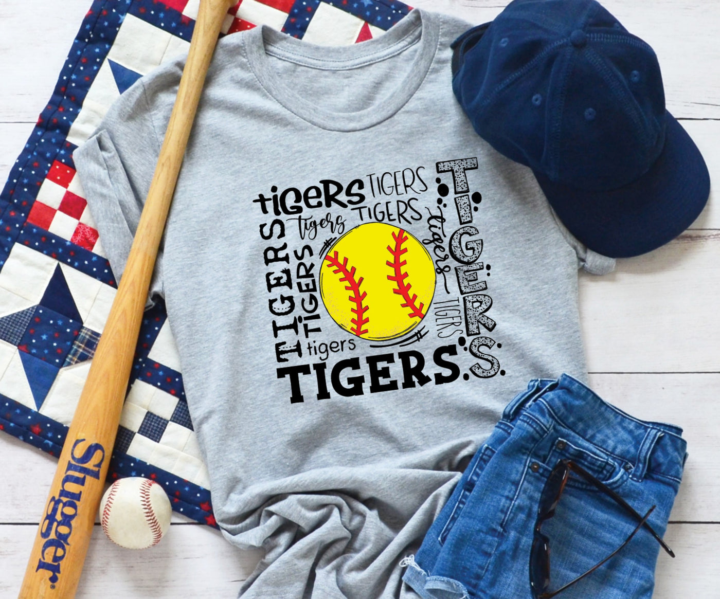 Tigers Softball Typography